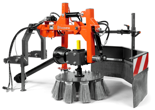 Weed brush for front mower 