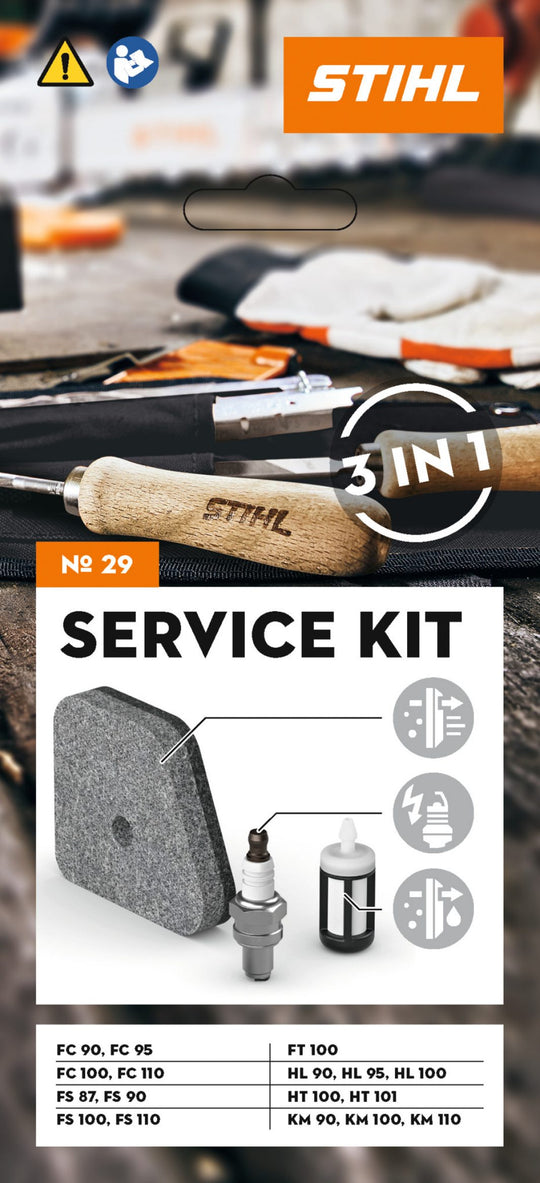 Service Kit 29 for FC 90, FC 95, FC 100, FC 110, FS 87, FS 90, FS 100, FS 110, FT 100, HL 90, HL 95, HL 100, HT 100, HT 101, KM 90, KM 100 and KM 110 