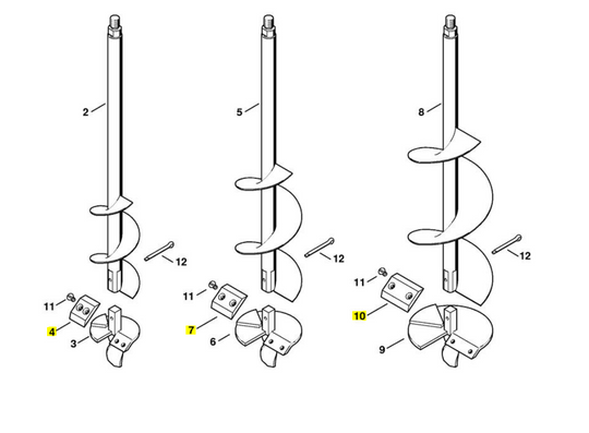 Knife Ø 5" for planting hole drill BT 45